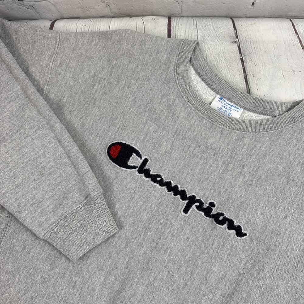 Champion Reverse Weave Woman’s Light Gray Crewneck Sweatshirt Large